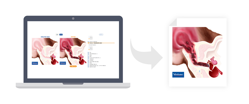 パソコンの画面にDIODツールが表示されているモックアップ画像から矢印が出ており、印刷できることを表す画像へ向いている。